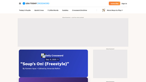 Screenshot of Daily Crossword Puzzles | USA TODAY
