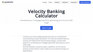 Screenshot of Velocity Banking Calculator - Quadratic