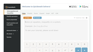 Screenshot of Rational expressions Step-by-Step Math Problem Solver - QuickMath