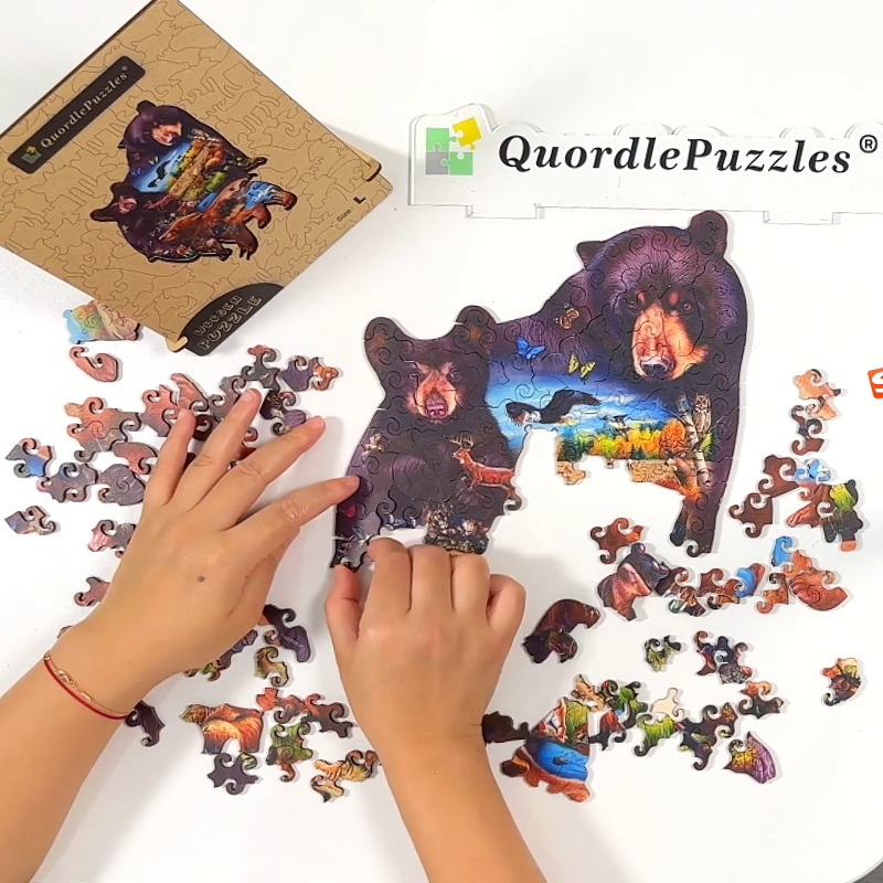 Featured image for quordle puzzles - OFF-Bear Family Adventure Wooden Jigsaw ...