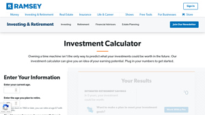 Screenshot of Investment Calculator - Ramsey Solutions