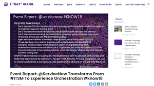 Screenshot of Event Report: @ServiceNow Transforms From #ITSM To Experience ...