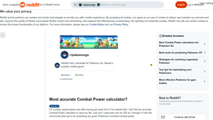 Screenshot of Most accurate Combat Power calculator? : r/pokemongo - Reddit