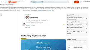 Screenshot of TV Mounting Height Calculator : r/hometheater - Reddit