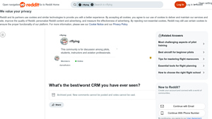 Screenshot of What's the best/worst CRM you have ever seen? : r/flying - Reddit