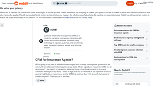 Screenshot of CRM for Insurance Agents? - Reddit