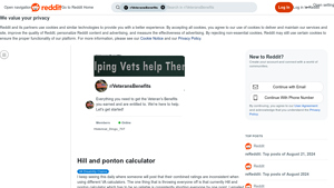 Screenshot of Hill and ponton calculator : r/VeteransBenefits - Reddit