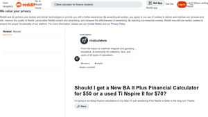Screenshot of Should I get a New BA II Plus Financial Calculator for $50 or a used ...