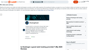 Screenshot of Is Hostinger a good web hosting provider? (My 2025 Review) - Reddit