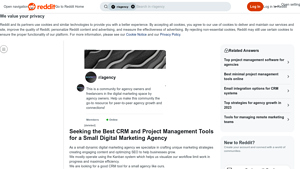 Screenshot of Seeking the Best CRM and Project Management Tools for a Small ...