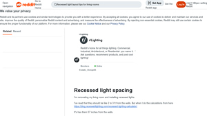 Screenshot of Recessed light spacing : r/Lighting - Reddit
