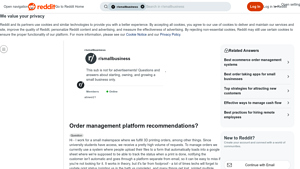 Screenshot of Order management platform recommendations? : r/smallbusiness