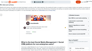 Screenshot of What is the best Social Media Management + Social CRM platform ...