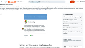 Screenshot of Is there anything else as simple as Anchor : r/podcasting - Reddit