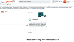 Screenshot of Reseller hosting recommendations? : r/webhosting - Reddit