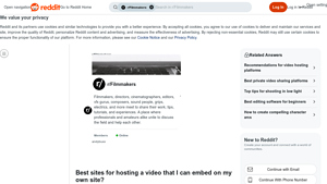 Screenshot of Best sites for hosting a video that I can embed on my own site?