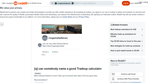 Screenshot of [q] can somebody name a good Tradeup calculator - Reddit