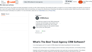 Screenshot of What's The Best Travel Agency CRM Software? - Reddit