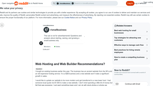 Screenshot of Web Hosting and Web Builder Recommendations? : r/smallbusiness