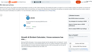 Screenshot of Growth & Divident Calculator, I know someone has one.... : r/SCHD
