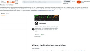 Screenshot of Cheap dedicated server advise : r/selfhosted - Reddit