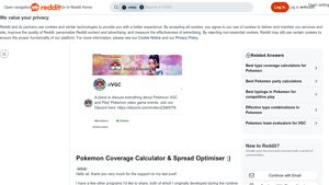 Screenshot of Pokemon Coverage Calculator & Spread Optimiser :) : r/VGC - Reddit