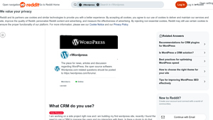 Screenshot of What CRM do you use? : r/Wordpress - Reddit