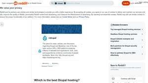 Screenshot of Which is the best Drupal hosting? - Reddit