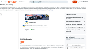 Screenshot of FOV Calculator : r/simracing - Reddit