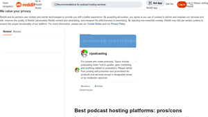Screenshot of Best podcast hosting platforms: pros/cons - Reddit