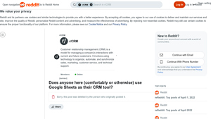 Screenshot of Does anyone here (comfortably or otherwise) use Google Sheets as ...