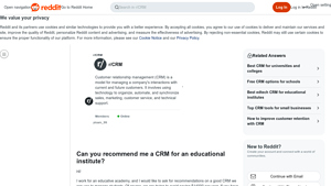 Screenshot of Can you recommend me a CRM for an educational institute? - Reddit