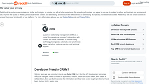 Screenshot of Developer friendly CRMs? : r/CRM - Reddit