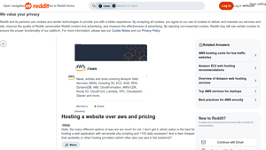 Screenshot of Hosting a website over aws and pricing - Reddit