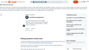 Screenshot of Erlang question online tool : r/workforcemanagement - Reddit