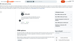 Screenshot of CRM options : r/Office365 - Reddit