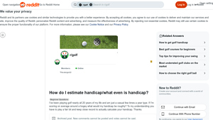 Screenshot of How do I estimate handicap/what even is handicap? : r/golf - Reddit