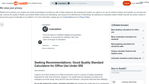 Screenshot of Good Quality Standard Calculators for Office Use Under $50 - Reddit
