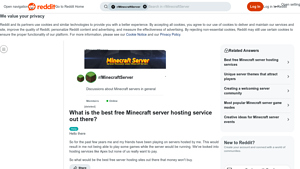 Screenshot of What is the best free Minecraft server hosting service out there?