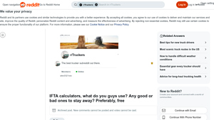Screenshot of IFTA calculators, what do you guys use? Any good or bad ones to ...