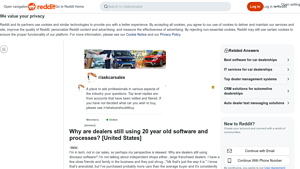 Screenshot of Why are dealers still using 20 year old software and processes ...