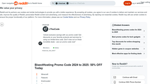 Screenshot of BisectHosting Promo Code 2024 to 2025: 50% OFF Today - Reddit