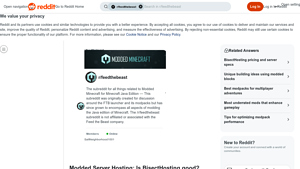 Screenshot of Modded Server Hosting: Is BisectHosting good? : r/feedthebeast