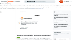 Screenshot of What's the best marketing automation tool out there? - Reddit