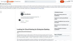 Screenshot of Looking for Cloud Hosting for Enterprise Desktop : r/QuickBooks
