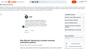 Screenshot of Why Bitrix24: Switching to another business automation platform