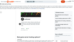 Screenshot of Best game server hosting options? : r/selfhosted - Reddit
