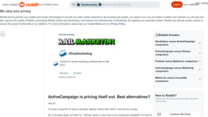 Screenshot of ActiveCampaign is pricing itself out. Best alternatives? - Reddit