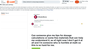 Screenshot of Can someone give me tips for dosage calculations or some ... - Reddit