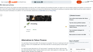 Screenshot of Alternatives to Yahoo Finance : r/investing - Reddit